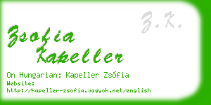 zsofia kapeller business card